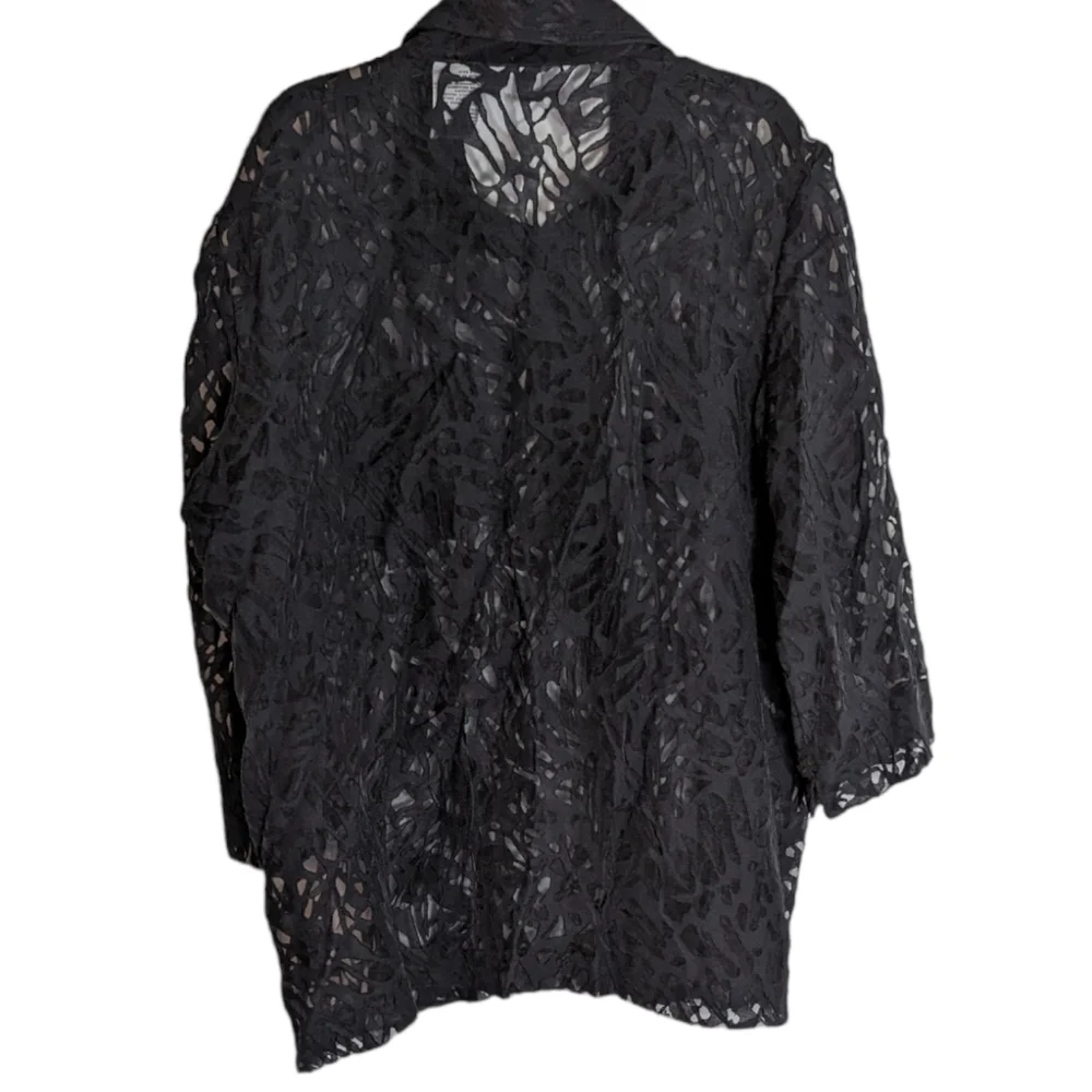 Black Burnout Button Up Top Size XL‎ - Picture 5 of 5
